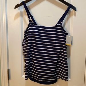 Croft & Barrow navy and white tankini